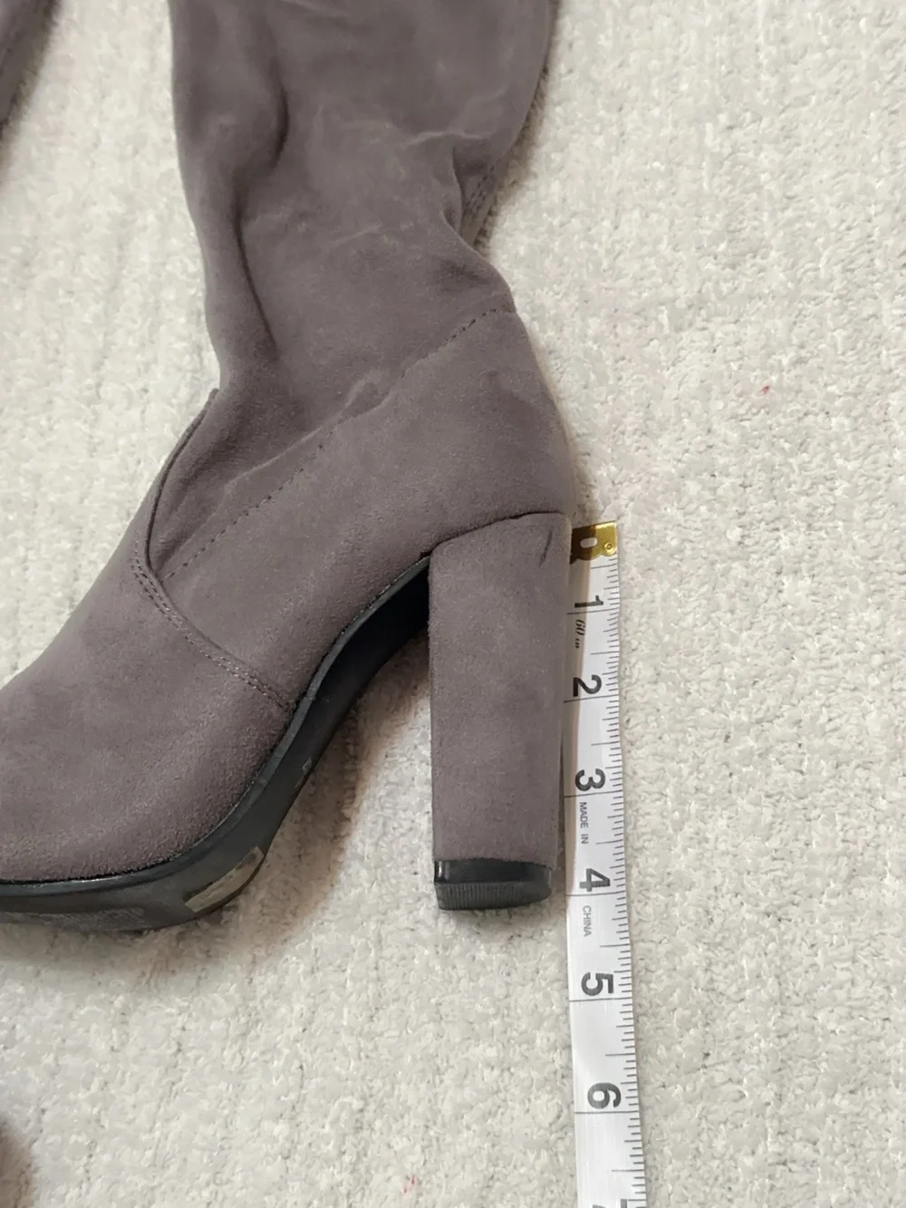 NO DOUBT Over-the-Knee Suede Boots in Gray — Elegant Women’s Knee-High Boot